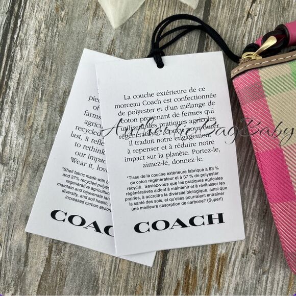 Authentic Corner Zip Wristlet With Plaid Print Wallet Bag Purse - Picture 4 of 7